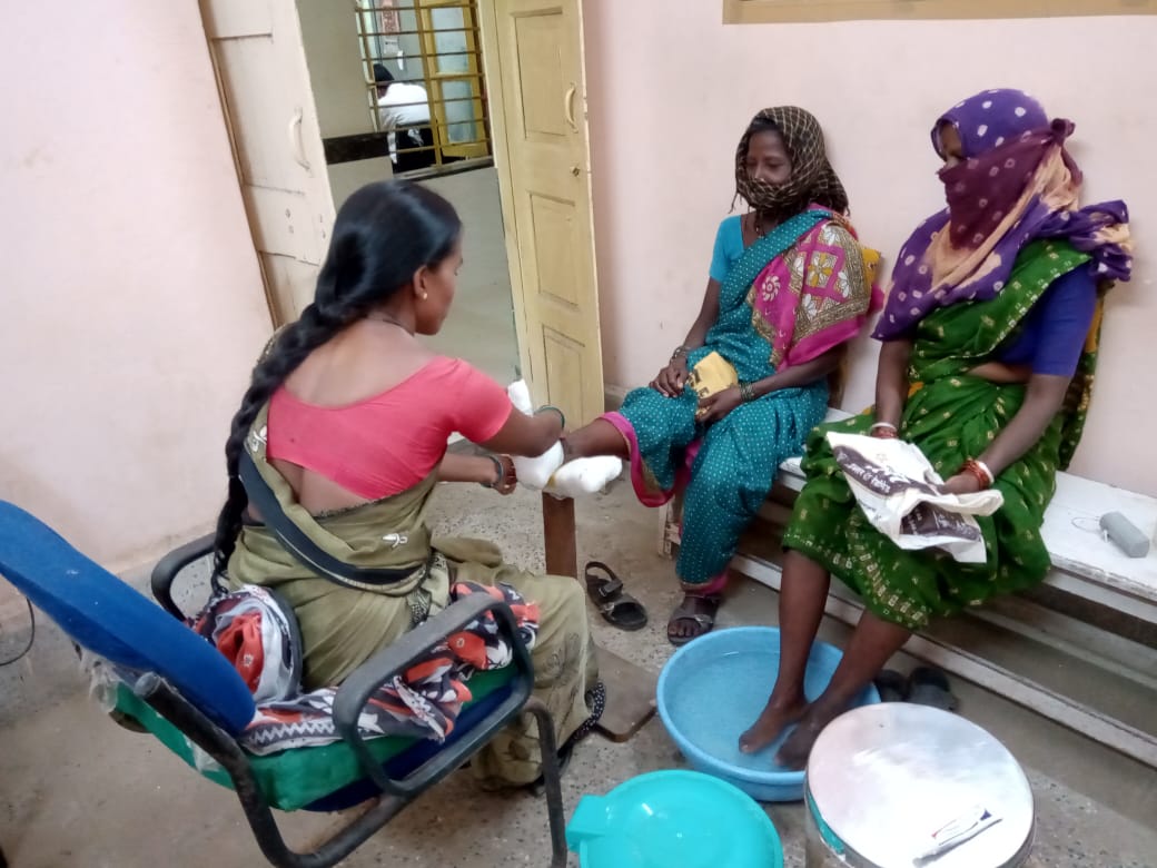 Doctor treating patient
